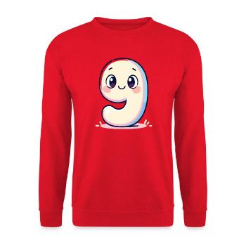 Numéro 9 Pastel souriant - Sweat-shirt Unisexe - rouge - Devant - Alina (178cm) & Michal (187cm)