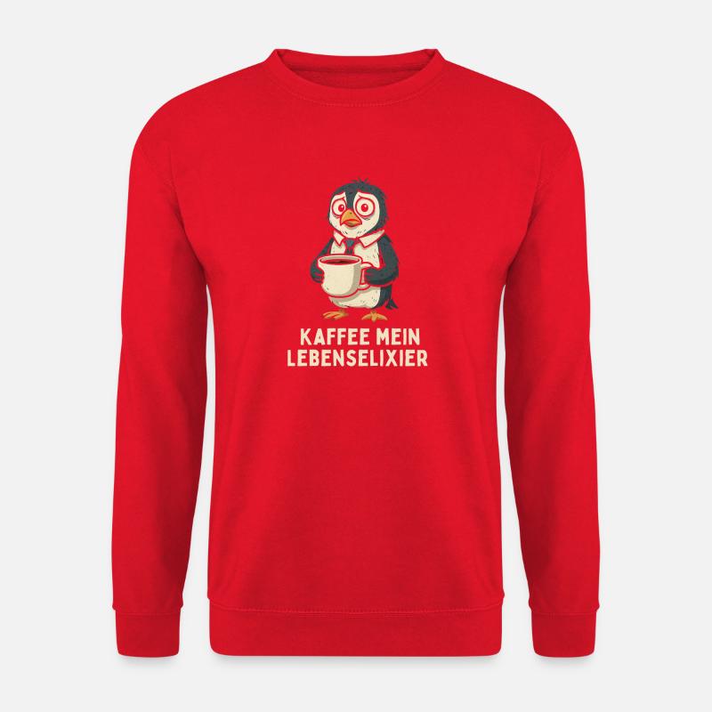 Coffee Elixir of Life Penguin - Unisex Sweatshirt - red