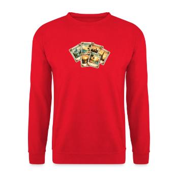 Vintage Postcards Tropics Sunset - Unisex Sweatshirt - red - Front - Alina (178cm) & Michal (187cm)