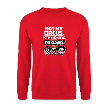 Not My Circus Not My Monkey Statement - Unisex Sweatshirt - red - Front - Alina (178cm) & Michal (187cm)