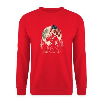 Bigfoot Lune Bigfoot patriotique drôle pour le 4e anniversaire - Sweat-shirt Unisexe - rouge - Devant - Alina (178cm) & Michal (187cm)