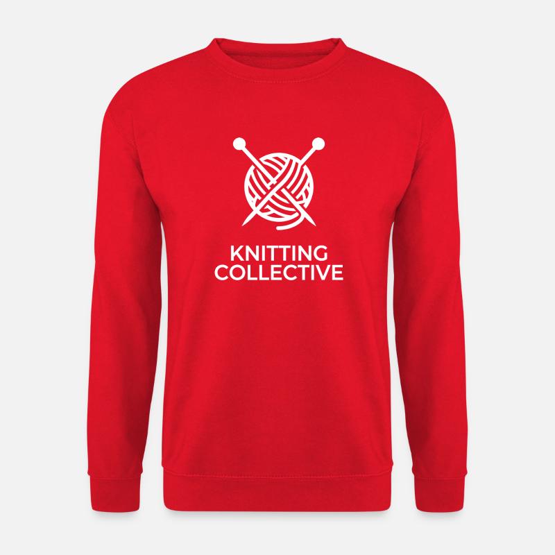 Knitting Collective Ball and Needles White - Unisex Sweatshirt - red