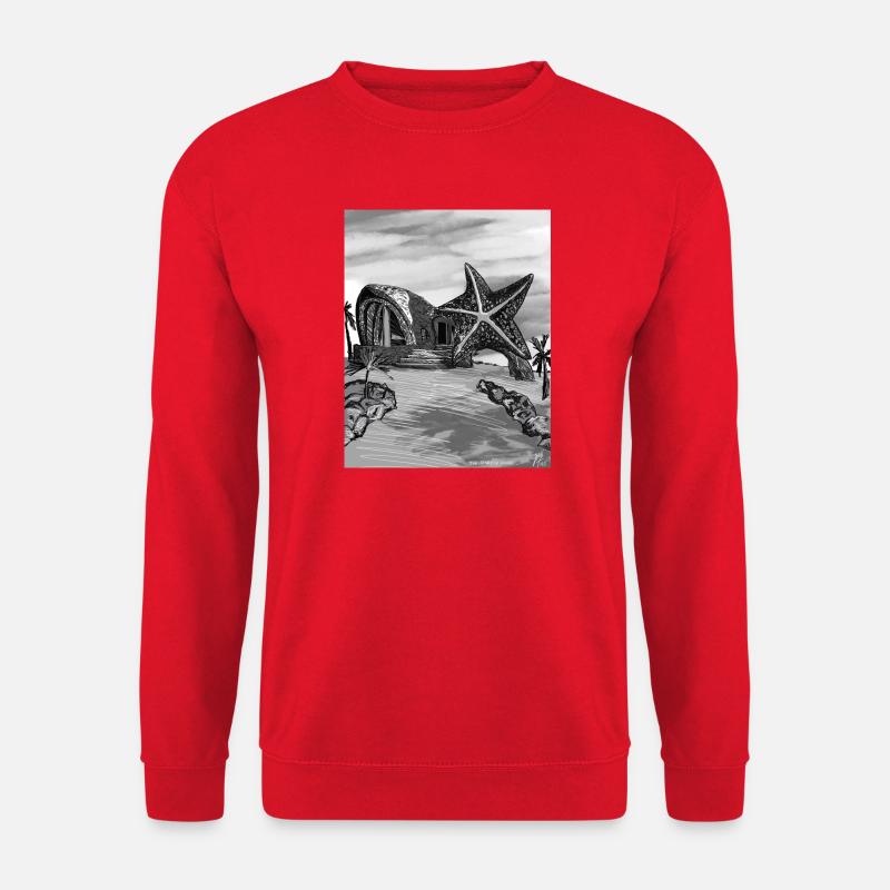 Starfish Dome Island Kunst - Unisex Pullover - Rot