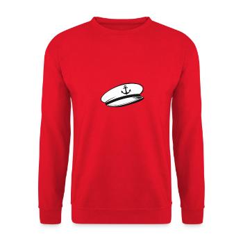 Kapitänsmütze – Küste statt Kompromiss - Unisex Pullover - Rot - Vorne - Alina (178cm) & Michal (187cm)