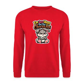 Jardin de Pâques Printemps Été Bunny Bunny - Sweat-shirt Unisexe - rouge - Devant - Alina (178cm) & Michal (187cm)