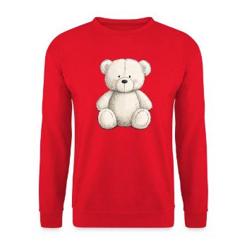 Cute teddy bear full of tenderness - Unisex Sweatshirt - red - Front - Alina (178cm) & Michal (187cm)