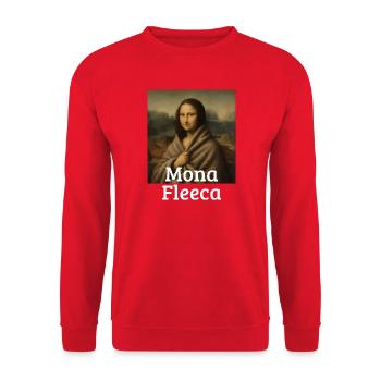 Mona Fleeca Leonardo Da Vinci Lustige kalte Mona L - Unisex Pullover - Rot - Vorne - Alina (178cm) & Michal (187cm)