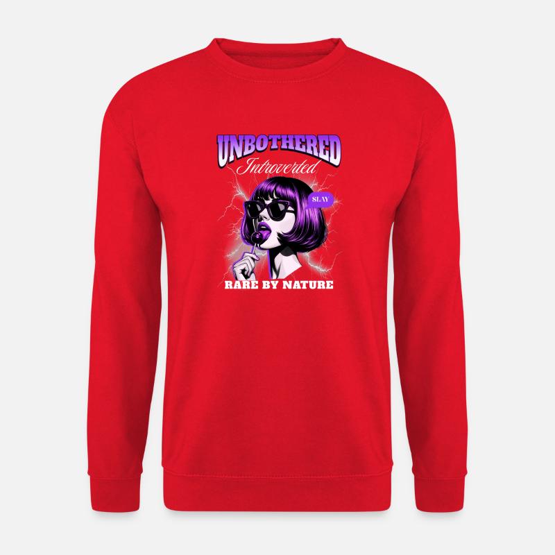 Introvert unbothered - Unisex Sweatshirt - red