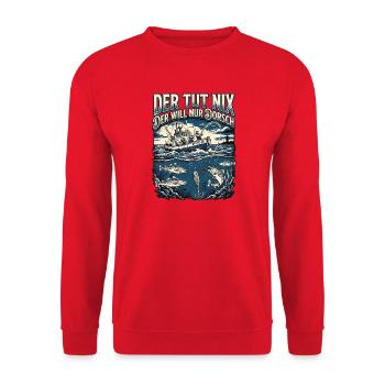 Der Will Dorsch - Unisex Pullover - Rot - Vorne - Alina (178cm) & Michal (187cm)