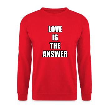 Love Is The Answer Bold Typography - Unisex Sweatshirt - red - Front - Alina (178cm) & Michal (187cm)