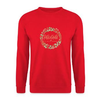 Patentante Eukalyptus Kranz - Unisex Pullover - Rot - Vorne - Alina (178cm) & Michal (187cm)