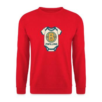 Zwilling Babybody Buchstabe B - Unisex Pullover - Rot - Vorne - Alina (178cm) & Michal (187cm)