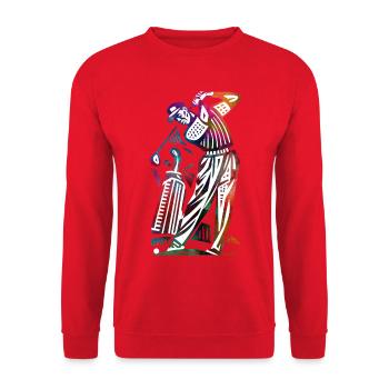 Abstraction colorée du golfeur - Sweat-shirt Unisexe - rouge - Devant - Alina (178cm) & Michal (187cm)