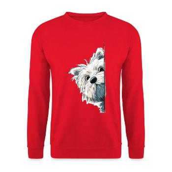 Westie Terrier Spieur Mignon Amoureux des Chiens Produits dérivés - Sweat-shirt Unisexe - rouge - Devant - Alina (178cm) & Michal (187cm)