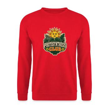 Photosynthesis Club – Retro Plant Sun - Unisex Sweatshirt - red - Front - Alina (178cm) & Michal (187cm)
