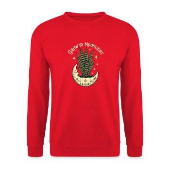 Grow by Moonlight – Mystische Sansevieria - Unisex Pullover - Rot - Vorne - Alina (178cm) & Michal (187cm)