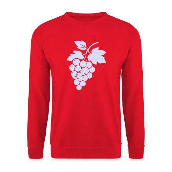 Trauben-Silhouette im Flieder - Unisex Pullover - Rot - Vorne - Alina (178cm) & Michal (187cm)