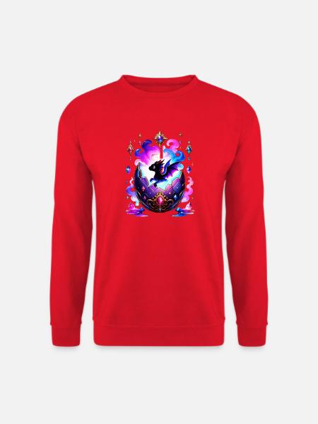 Kristalldrachenschlüpfen in Gem Egg - Unisex Pullover - Rot