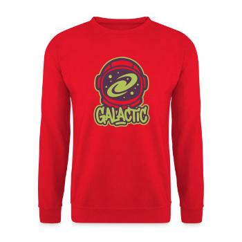 Galaxy Astronaut Helmet Logo - Unisex Sweatshirt - red - Front - Alina (178cm) & Michal (187cm)