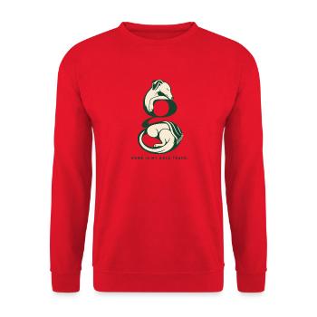 Greyhound Rescue Home ist mein Rennbahn-Shirt - Unisex Pullover - Rot - Vorne - Alina (178cm) & Michal (187cm)