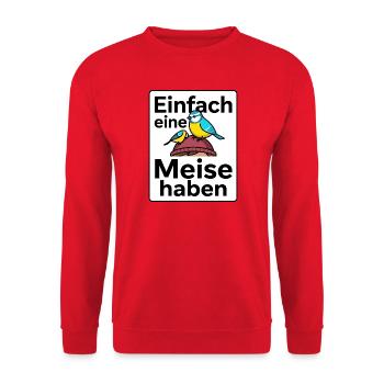 Habe eine Meise Ornithologe - Unisex Pullover - Rot - Vorne - Alina (178cm) & Michal (187cm)