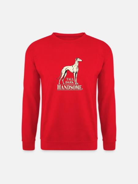 Großes dunkles, gutaussehendes Windhundhemd - Unisex Pullover - Rot
