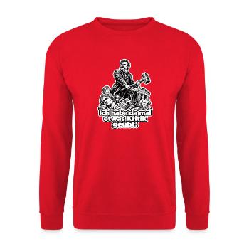 Kritik mit dem Hammer - Unisex Pullover - Rot - Vorne - Alina (178cm) & Michal (187cm)