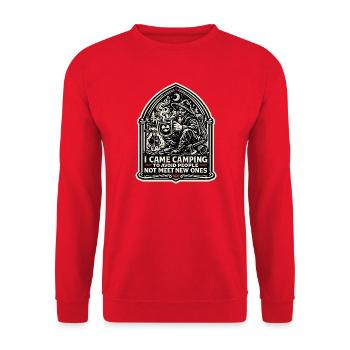 Camping Um Menschen Zu Vermeiden Introvert - Unisex Pullover - Rot - Vorne - Alina (178cm) & Michal (187cm)