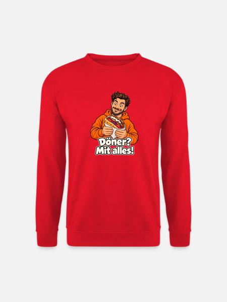 Döner mit alles - Unisex Pullover - Rot