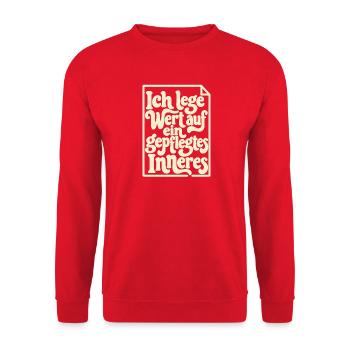 Innere Werte - Unisex Pullover - Rot - Vorne - Alina (178cm) & Michal (187cm)