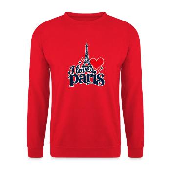 Ich liebe Paris - Unisex Pullover - Rot - Vorne - Alina (178cm) & Michal (187cm)