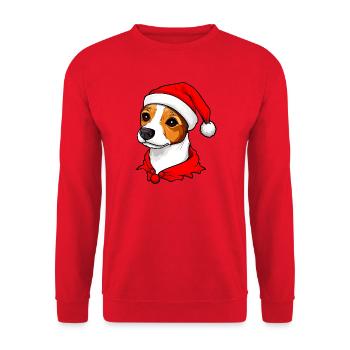 Jack Russel Terrier Weihnachten - Unisex Pullover - Rot - Vorne - Alina (178cm) & Michal (187cm)