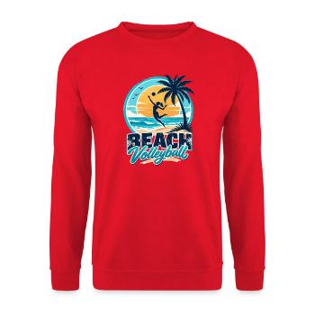 Beach Volleyball Girl - Tropical Girl Paradise - Unisex Pullover - Rot - Vorne - Alina (178cm) & Michal (187cm)