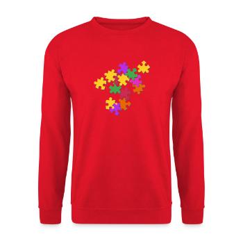 Puzzle - Unisex Sweatshirt - red - Front - Alina (178cm) & Michal (187cm)