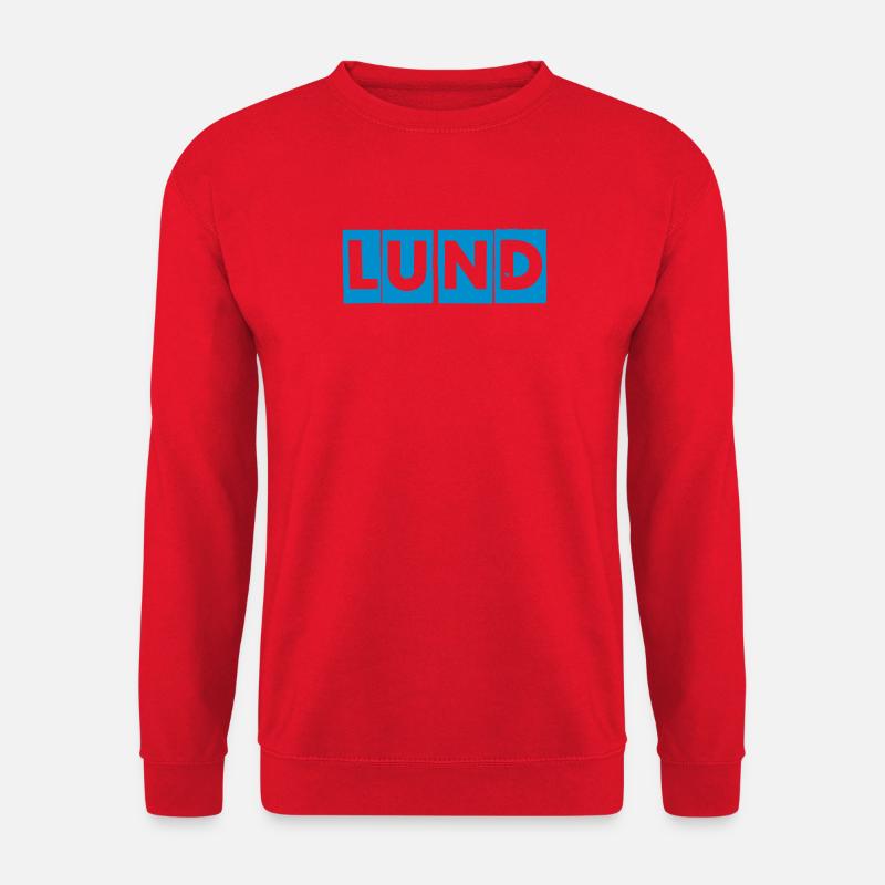 Lund – Blaues Textdesign - Unisex Pullover - Rot