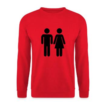 Paar - Unisex Pullover - Rot - Vorne - Alina (178cm) & Michal (187cm)