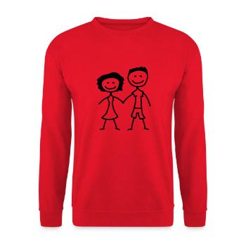 love_1c - Sweat-shirt Unisexe - rouge - Devant - Alina (178cm) & Michal (187cm)
