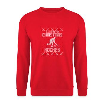 Hockey Tout ce que je veux pour ce noël est - Sweat-shirt Unisexe - rouge - Devant - Alina (178cm) & Michal (187cm)