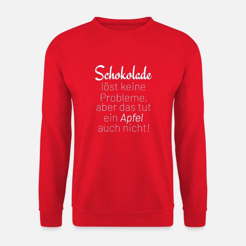 Schokolade löst keine Probleme - Unisex Pullover - Rot