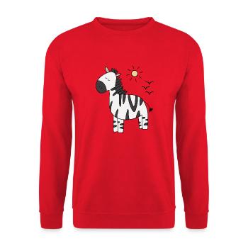 zebra - Unisex Sweatshirt - red - Front - Alina (178cm) & Michal (187cm)