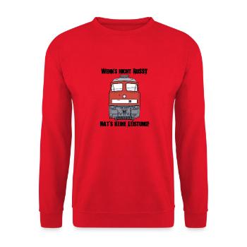 Ludmilla wenns nicht Russt hats keine Leistung 232 - Unisex Pullover - Rot - Vorne - Alina (178cm) & Michal (187cm)
