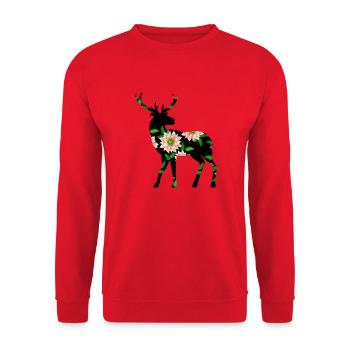 Deer - Unisex Sweatshirt - red - Front - Alina (178cm) & Michal (187cm)