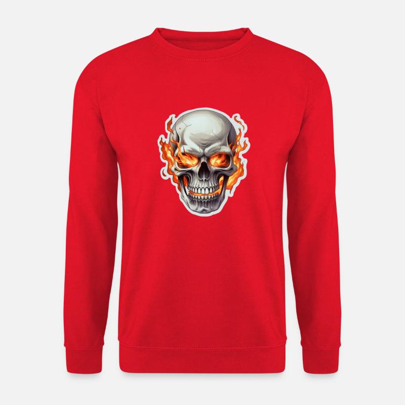 Skull on fire - Unisex Sweatshirt - red
