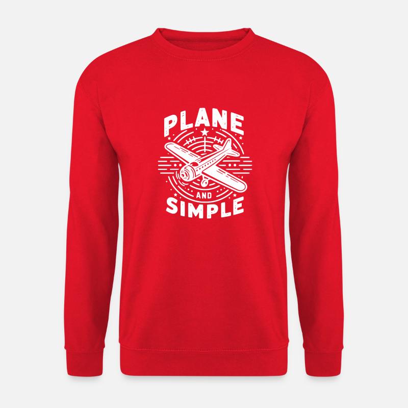 Plane and Simple - Unisex Sweatshirt - red