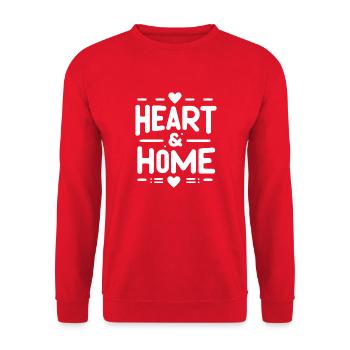 Heart and Home - Unisex Sweatshirt - red - Front - Alina (178cm) & Michal (187cm)