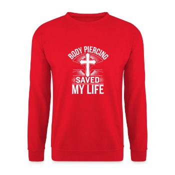 Une foi profonde avec style - Sweat-shirt Unisexe - rouge - Devant - Alina (178cm) & Michal (187cm)