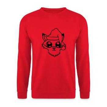 Fuchs Rotfuchs Weihnachtsmann Weihnachten Geschenk - Unisex Pullover - Rot - Vorne - Alina (178cm) & Michal (187cm)