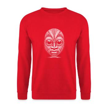 Mask - Unisex Sweatshirt - red - Front - Alina (178cm) & Michal (187cm)