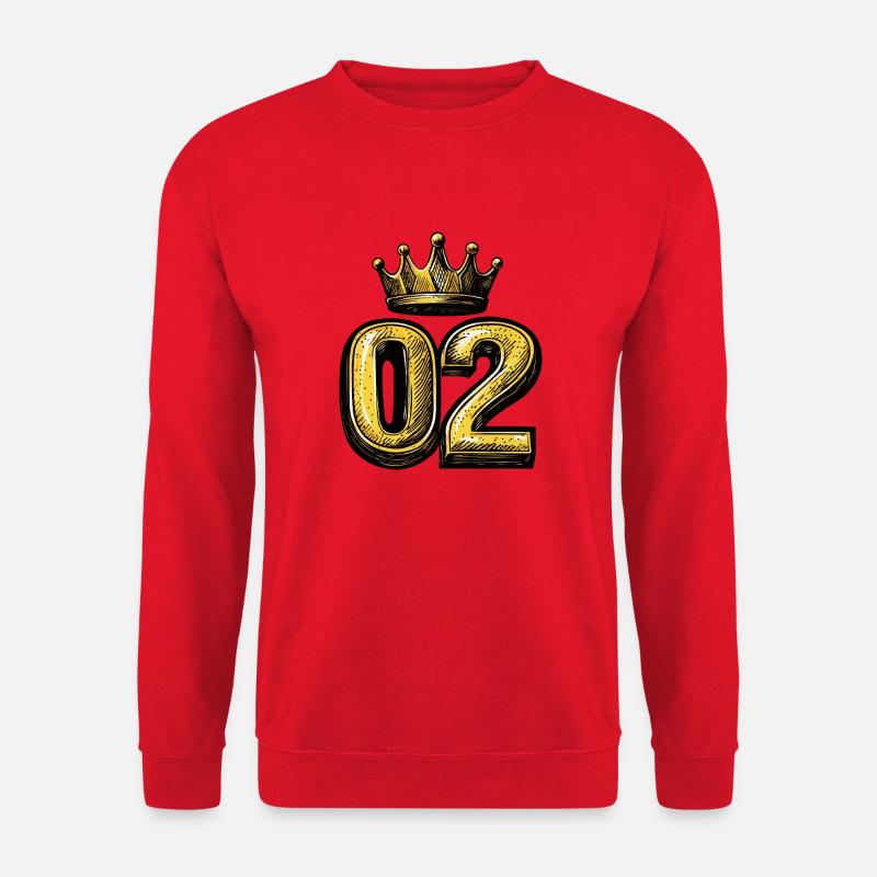 2 Zahl Krone - Unisex Pullover - Rot