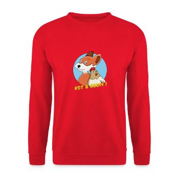 KOT UND GOUPI - Unisex Pullover - Rot - Vorne - Alina (178cm) & Michal (187cm)